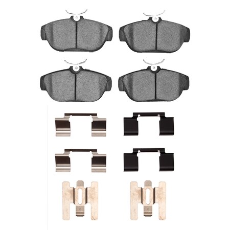 DYNAMIC FRICTION CO 5000 Euro Ceramic Brake Pads and Hardware Kit, Low Dust,  1600-0542-01